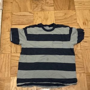 Old Navy Medium Dark Blue and Light Blue Striped Shirt